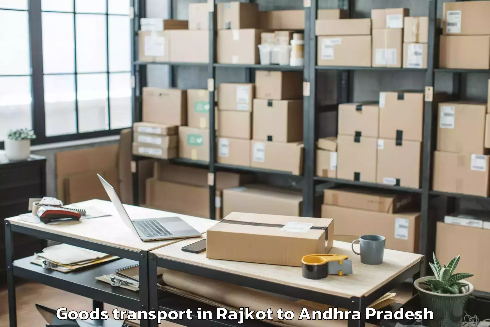 Hassle-Free Rajkot to Gonegandla Goods Transport